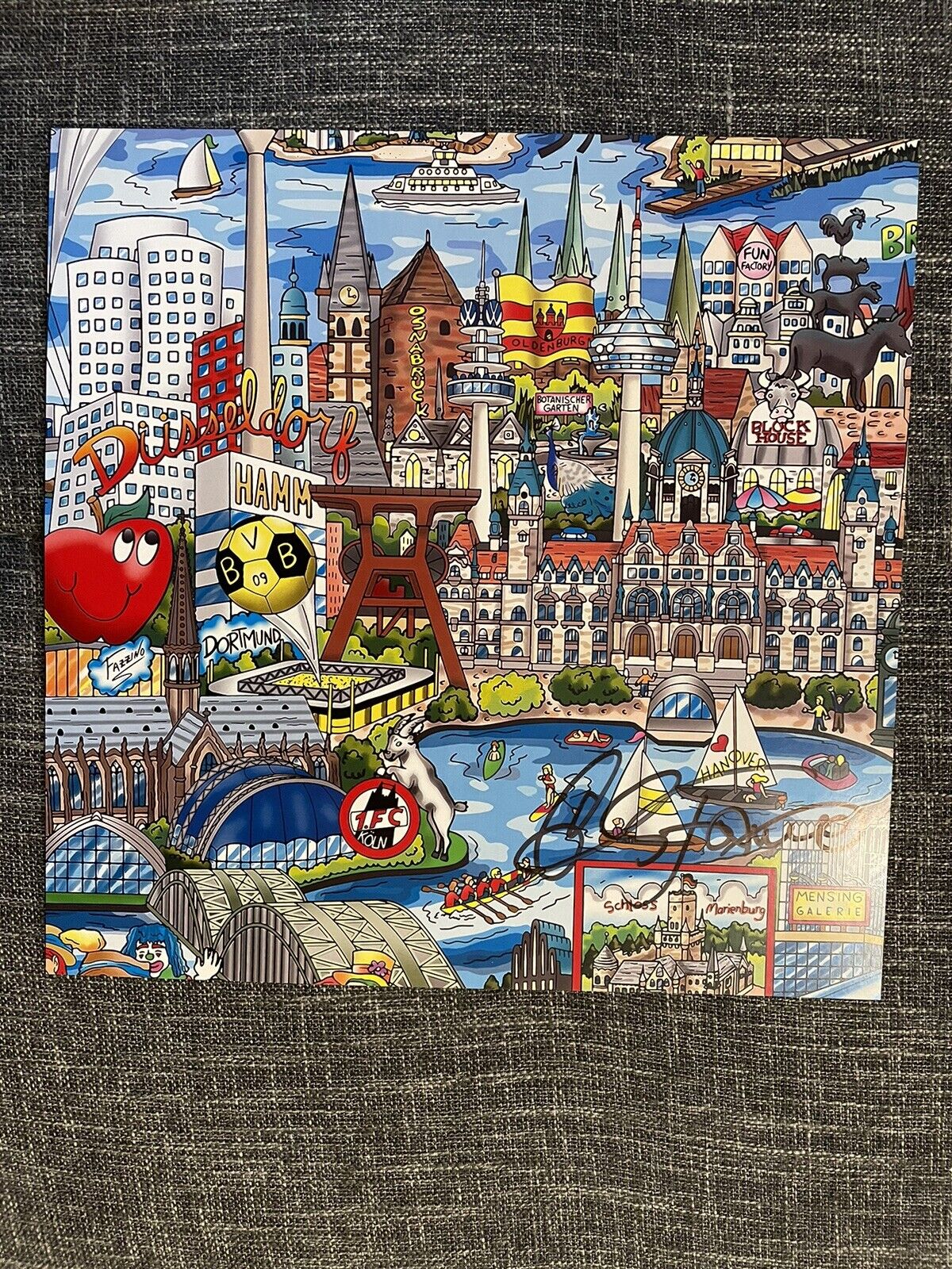 Signed art print 30x30cm by Charles Fazzino autograph