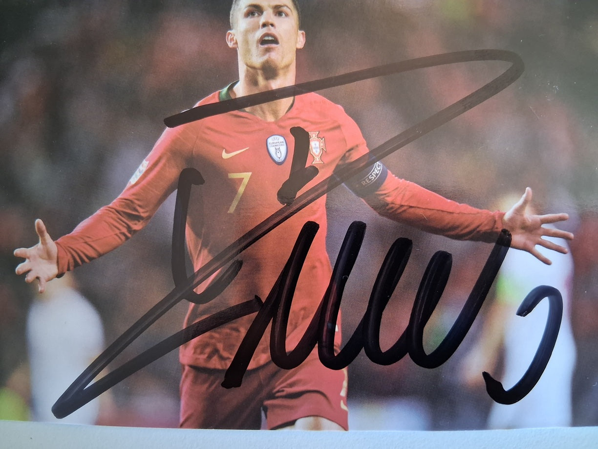 Autogrammkarte Cristiano Ronaldo signiert 29,5 x 21 cm Fußball Portugal