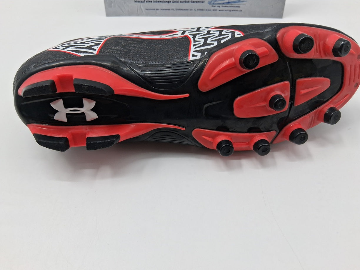 Fußballschuh Jamal Musiala signiert Autogramm Bundesliga Under Armour 38