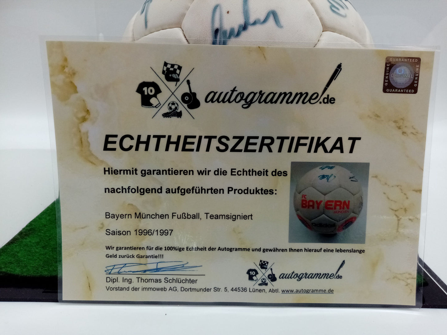 Bayern Munich football team signed 1996/1997 autographs Bundesliga Ball FCB