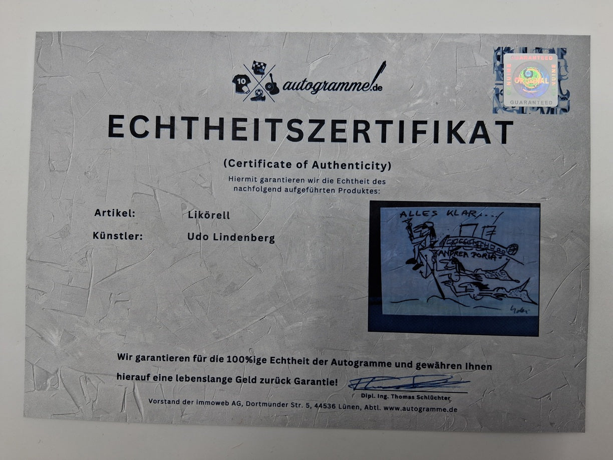 Udo Lindenberg Likörell "Andrea Doria" im Rahmen Unikat Gemälde Bild