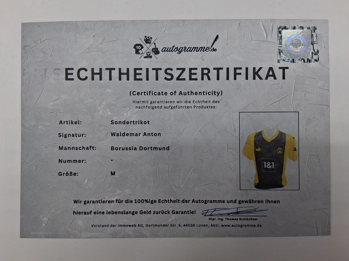 Borussia Dortmund Sondertrikot Waldemar Anton signiert Autogramm Puma BVB M