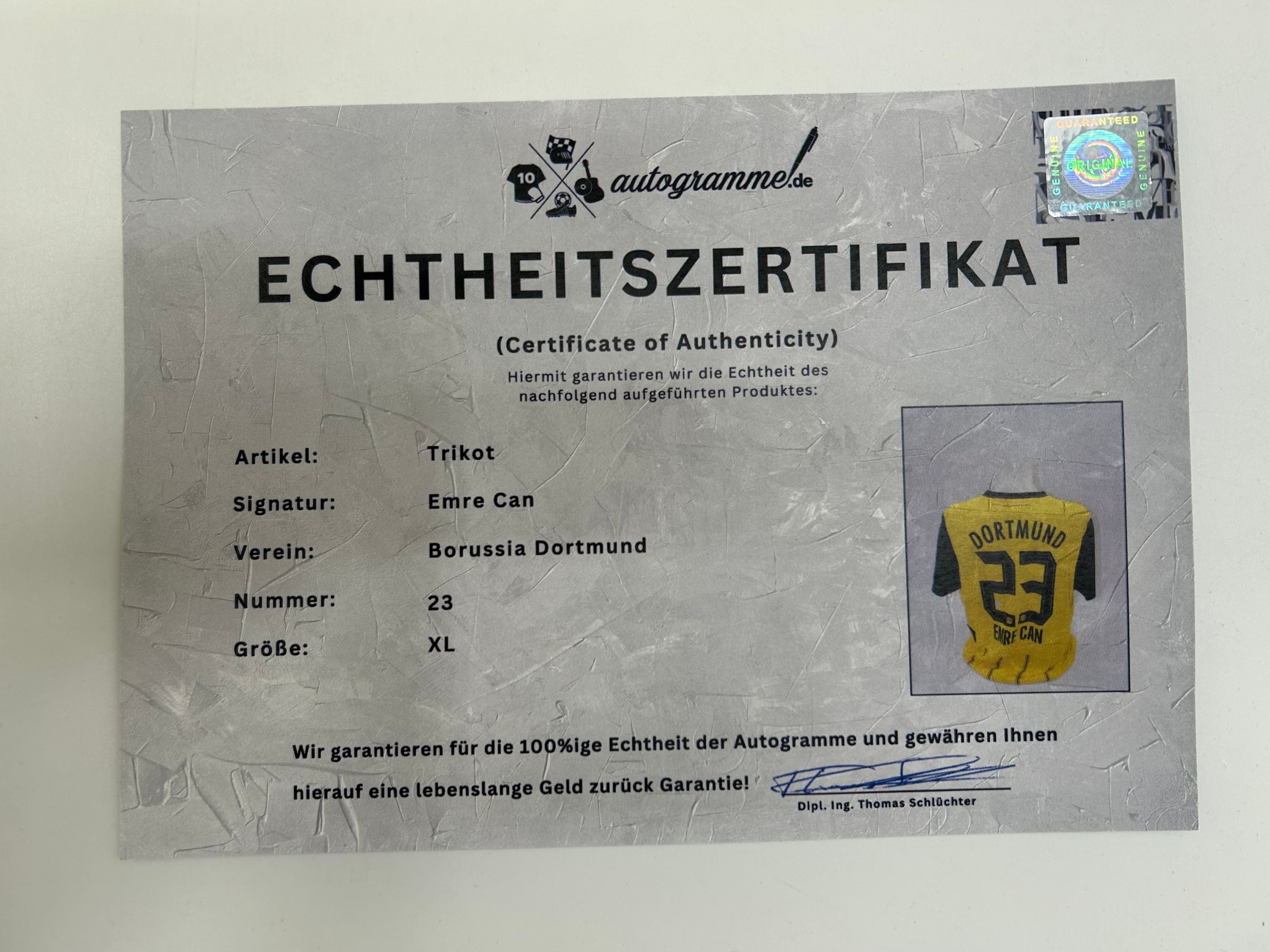 Borussia Dortmund jersey signed Emre Can BVB Autogram Puma XL