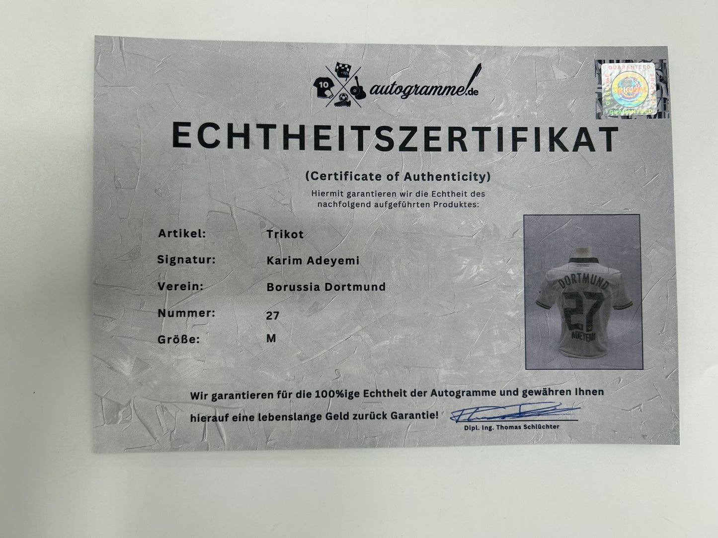 Borussia Dortmund Trikot Karim Adeyemi signiert BVB neu Autogramm Puma M