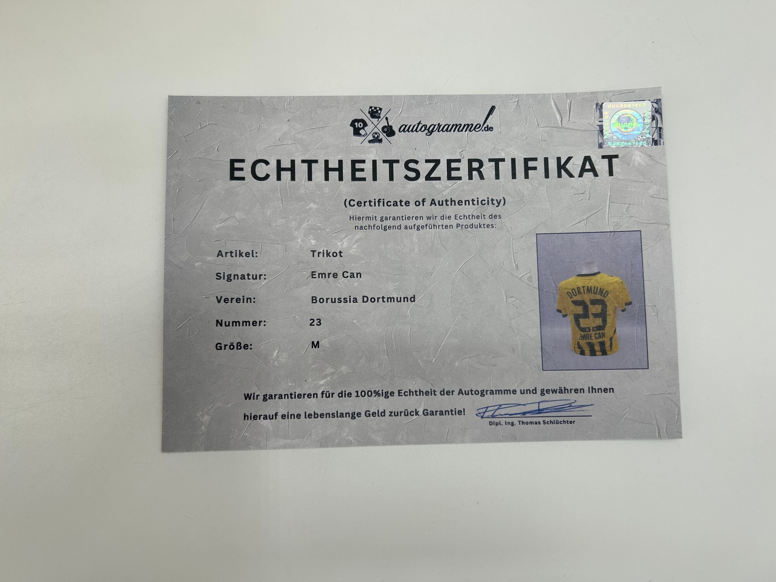 Borussia Dortmund jersey bvb emre can signed autograph puma m