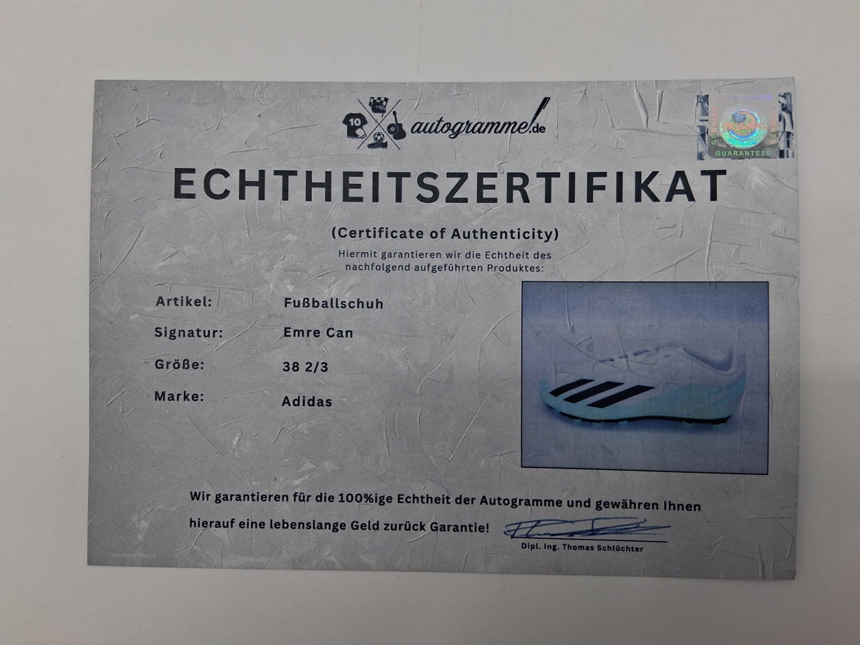 Fußballschuh Emre Can signiert Autogramm Bundesliga Adidas 38 2/3
