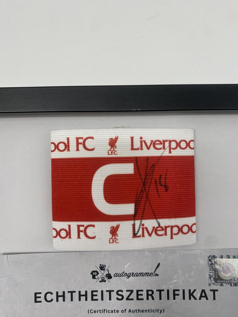 Kapitänsbinde Cody Gakpo signiert im Rahmen FC Liverpool Autogramm COA Fußball