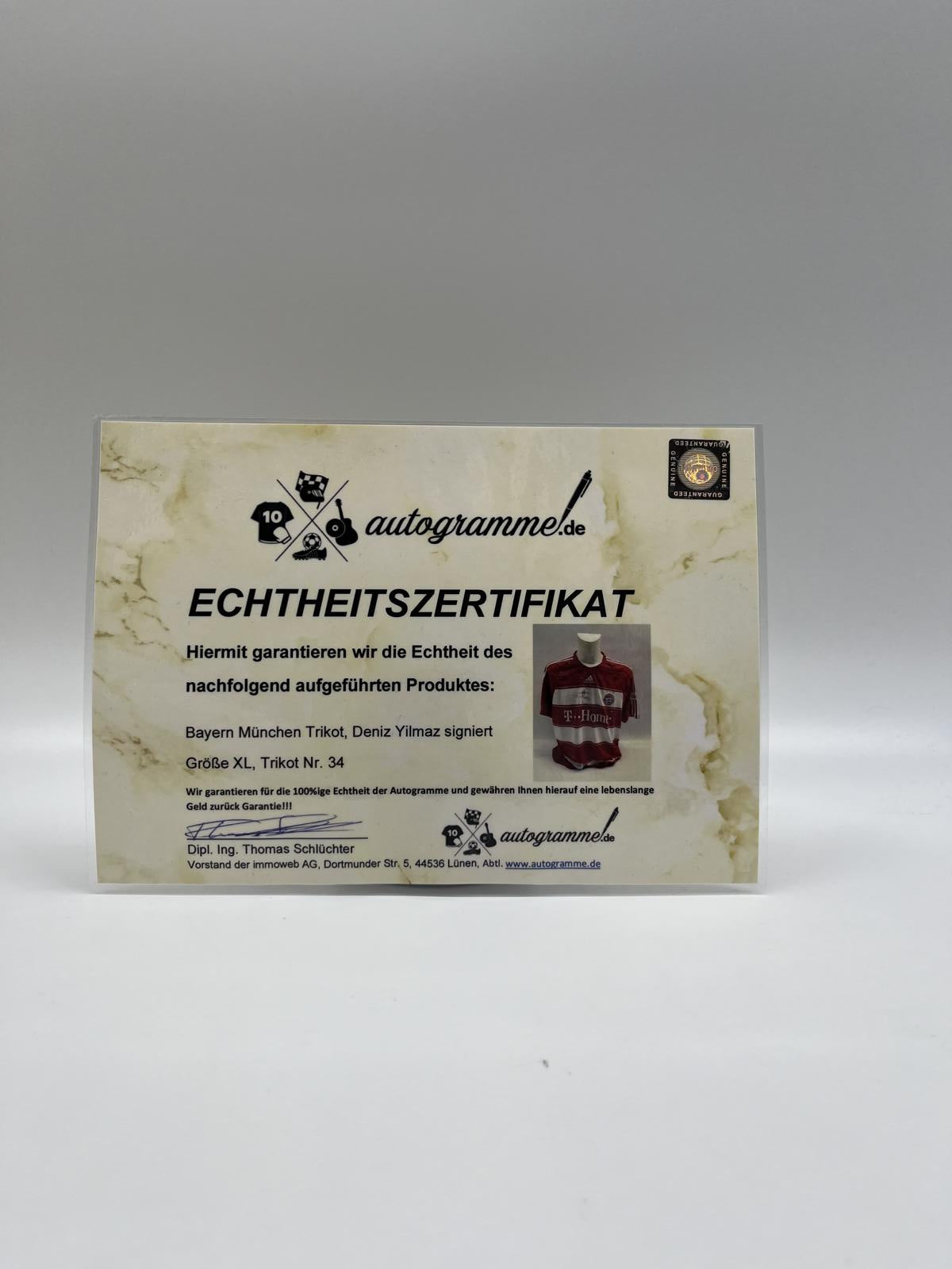 Bayern München Trikot Deniz Yilmaz signiert Adidas FCB Autogramm COA XL