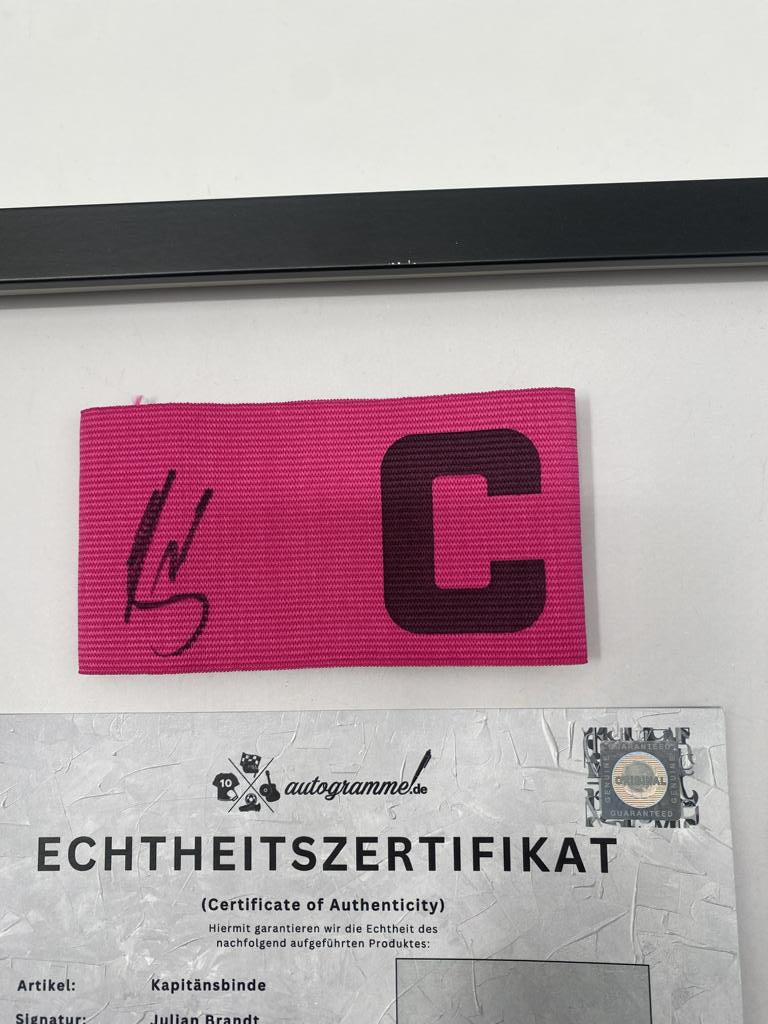 Captain's armband signed by Julian Brandt as part of the Borussia Dortmund COA football campaign
