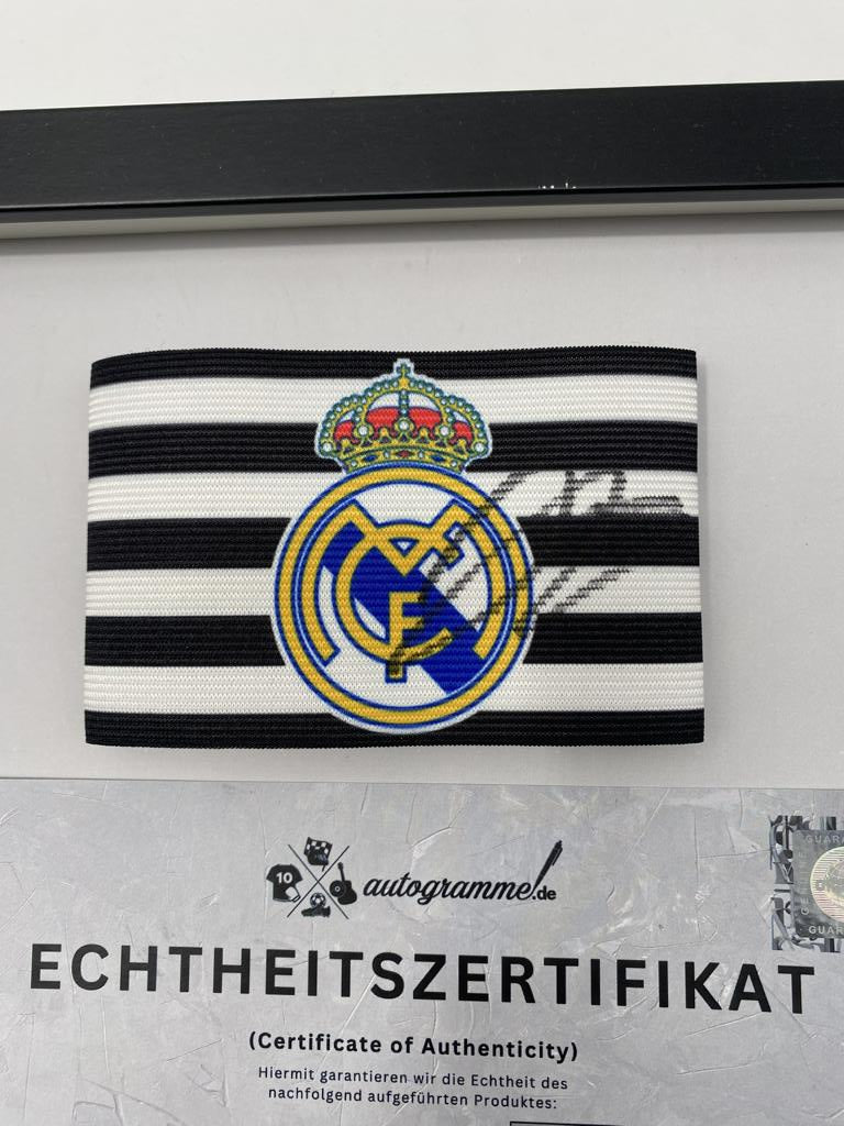 Kapitänsbinde Jude Bellingham signiert im Rahmen Real Madrid COA Autogramm