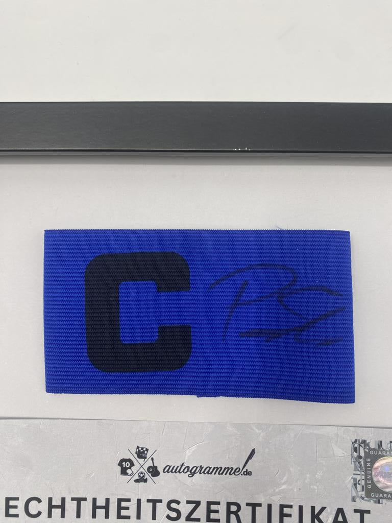 Kapitänsbinde Patrik Schick signiert im Rahmen RB Leipzig Autogramm Fußball COA