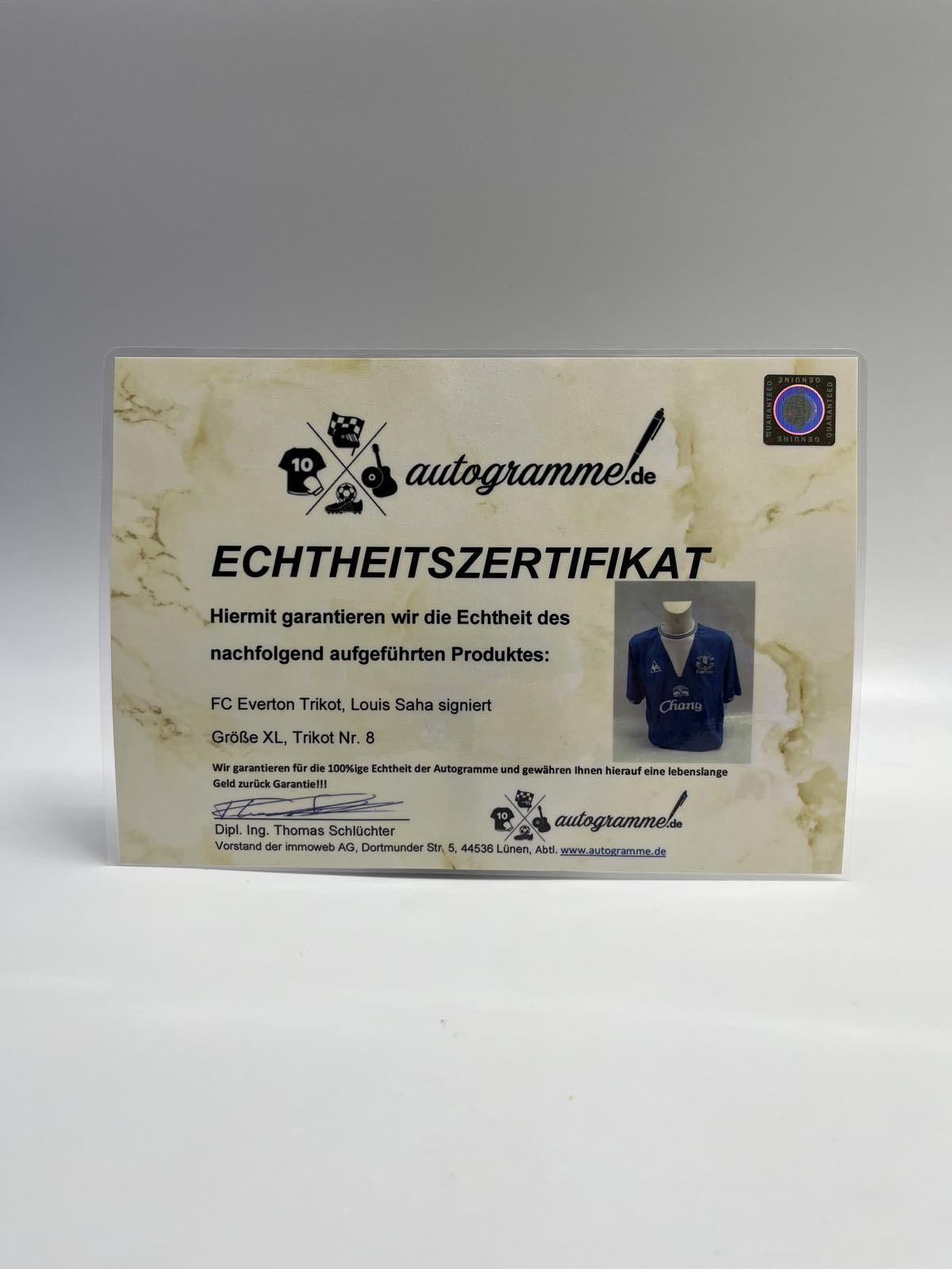 FC Everton Trikot Louis Saha signed autograph football England Coa XL