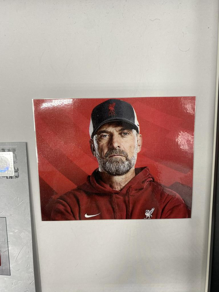 Kapitänsbinde Jürgen Klopp signiert im Rahmen FC Liverpool Autogramm Fußball COA