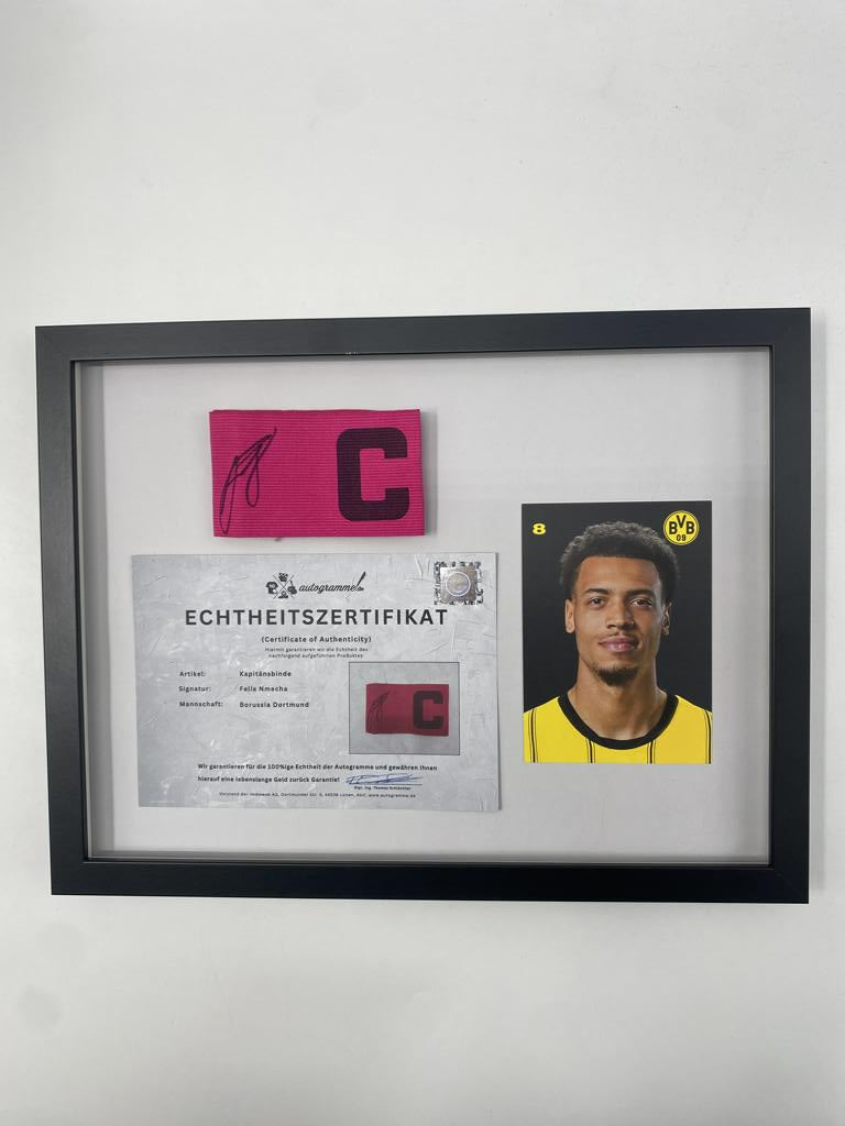 Captain's armband signed by Felix Nmecha as part of the Borussia Dortmund COA