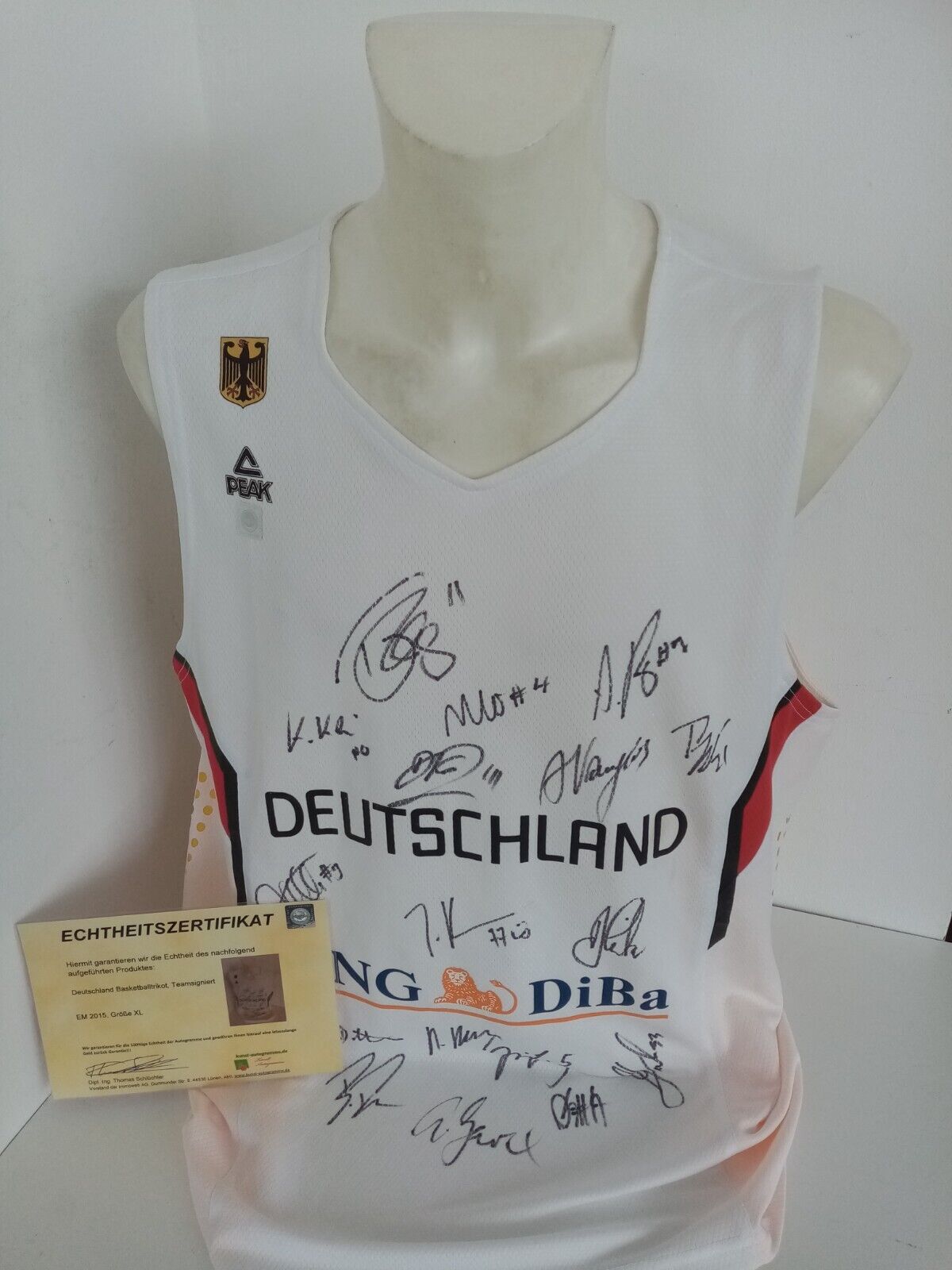 Deutschland Basketball Trikot EM 2015 Teamsigniert Neu Dirk Nowitzki DBB NBA XL
