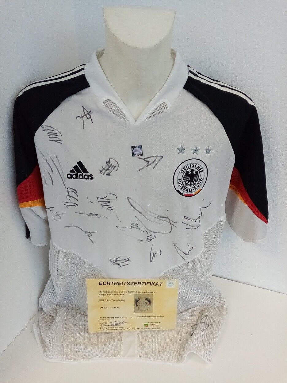 Deutschland Trikot EM 2004 Teamsigniert Euro Autogramm Fußball DFB Adidas XL