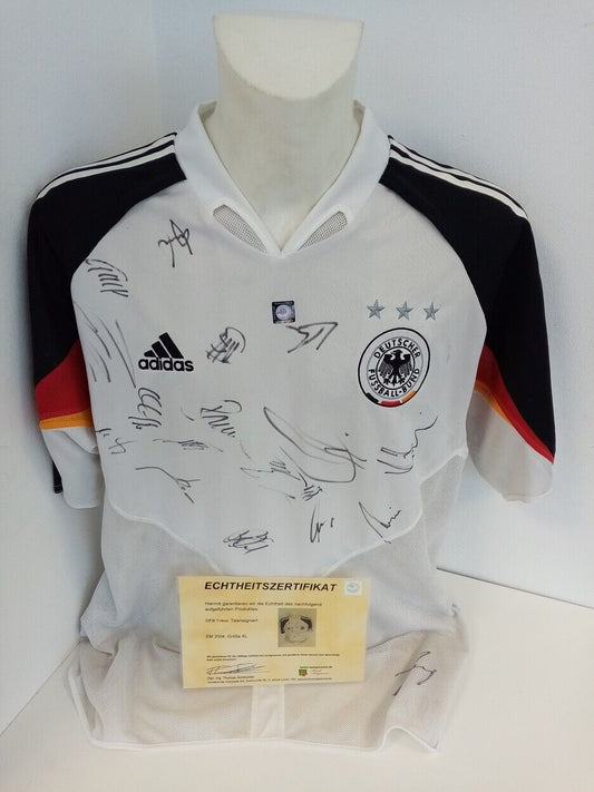 Deutschland Trikot EM 2004 Teamsigniert Euro Autogramm Fußball DFB Adidas XL