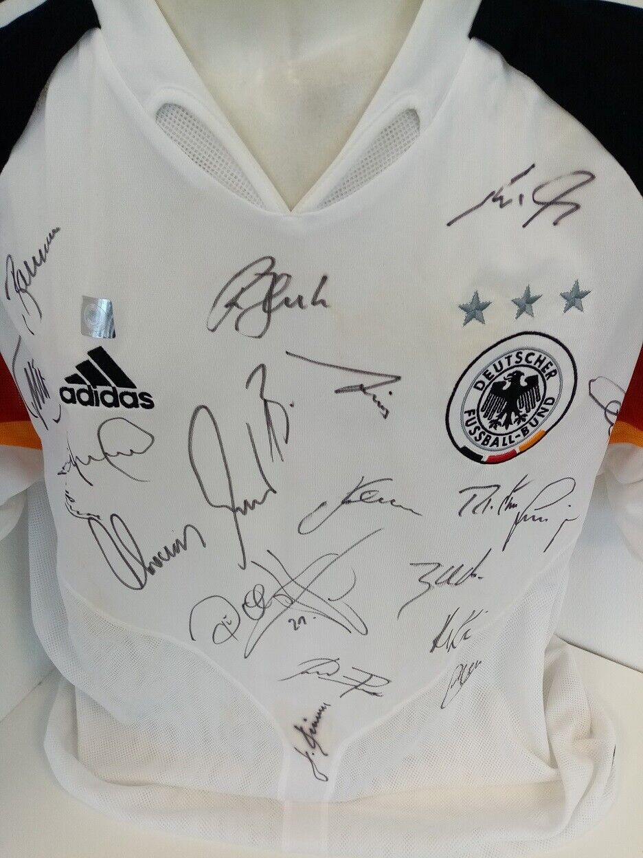 Germany jersey em 2004 team signed COA autograph football DFB adidas XL