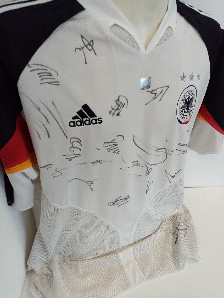Deutschland Trikot EM 2004 Teamsigniert Euro Autogramm Fußball DFB Adidas XL