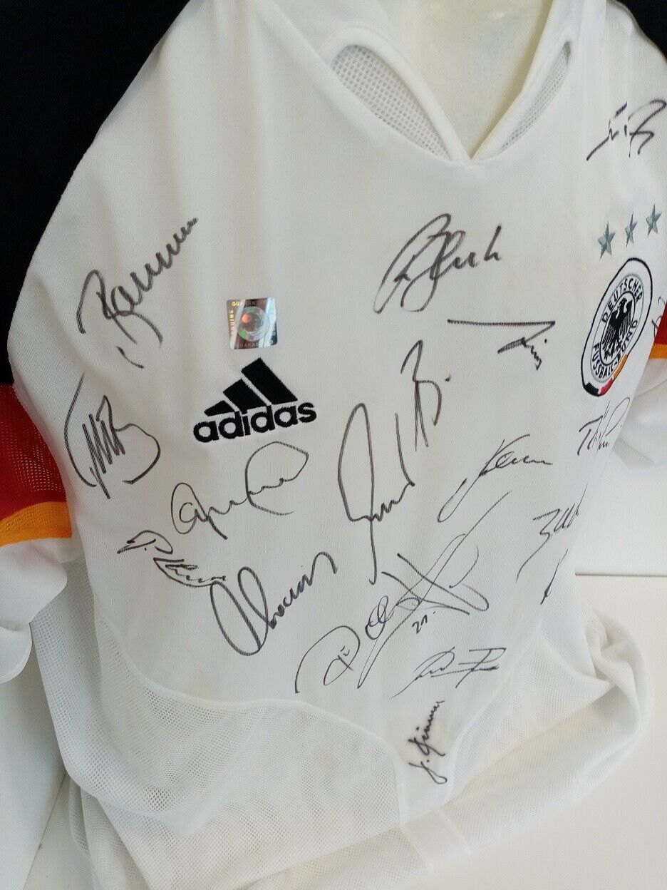 Germany jersey em 2004 team signed COA autograph football DFB adidas XL