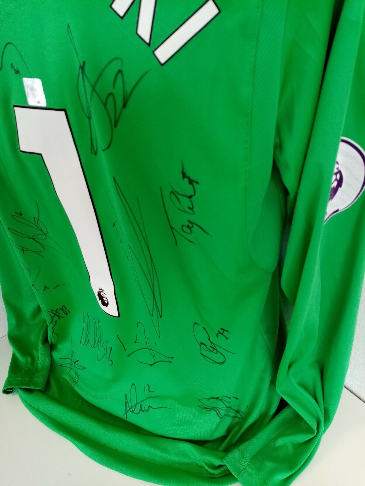 Swansea City Torwarttrikot 2017/2018 Teamsigniert England Joma Trikot Fußball L