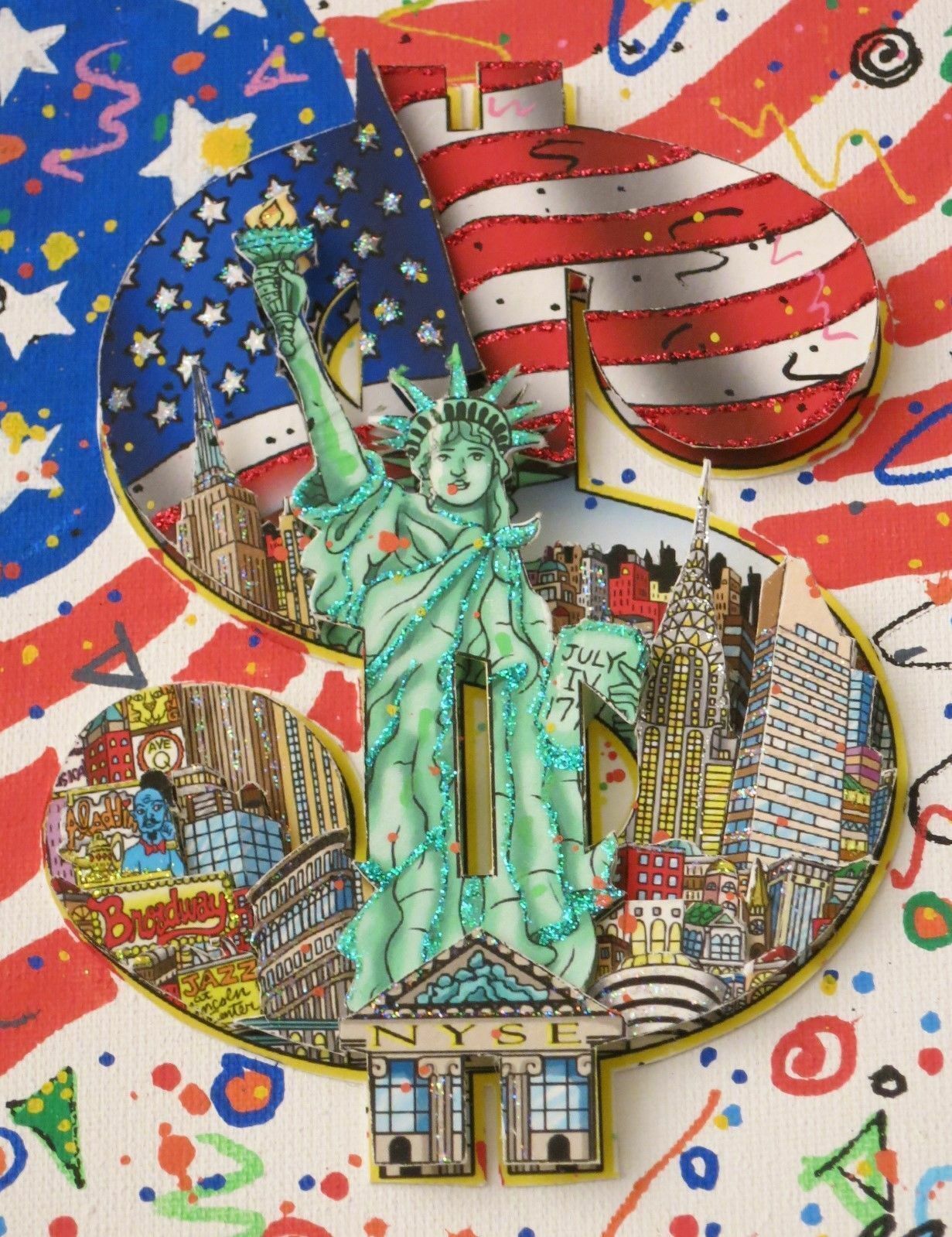 Charles Fazzino "Stars on Canvas" unique - painting - no art print