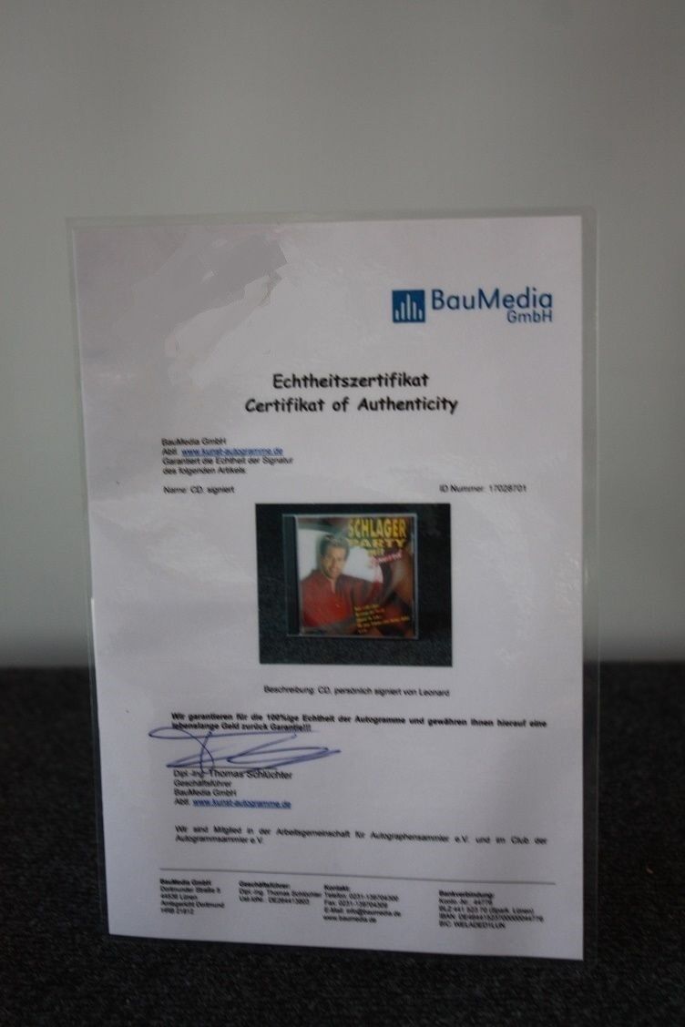 CD, Leonard signiert, Schlagerparty mit Leonard, Musik, Deutsch, Singen Schlager