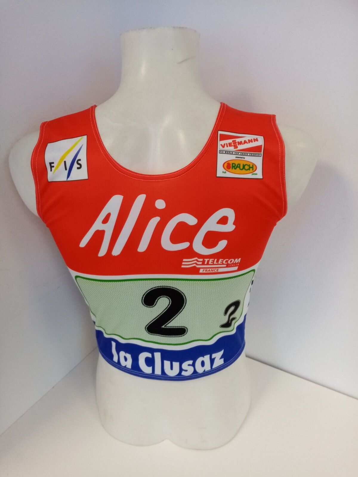 Training body worn Viola Bauer and signed autograph cross -country skiing jersey