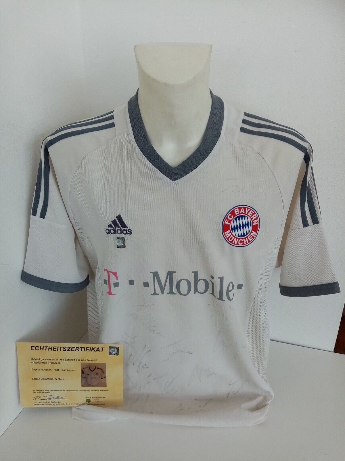 Bayern München Trikot 2003/2004 Teamsigniert Fußball Adidas Autogramm FCB COA L