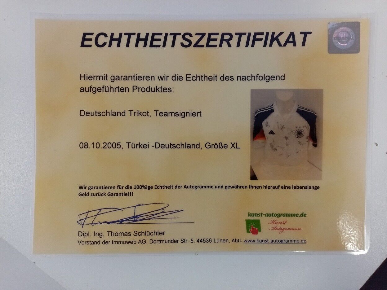 Germany jersey 04 05 team signed DFB Football Türkiye: Germany Adidas XL
