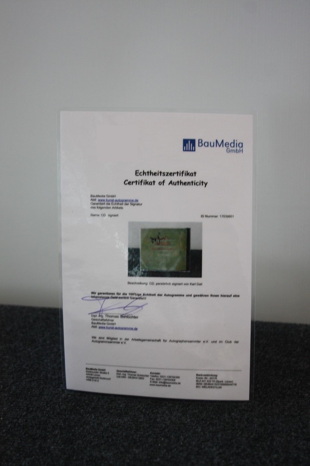 CD, Karl Dall Signed, Good Luck, Music, Autogram, Singing, Song, Television