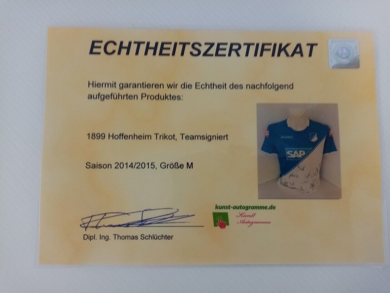 1899 Hoffenheim Trikot 14/15 Teamsigniert Autogramm Fußball Bundesliga Lotto M