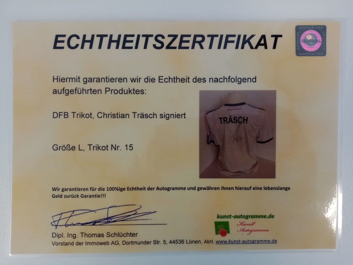 Germany jersey Christian Träsch signed adidas signature DFB Football L