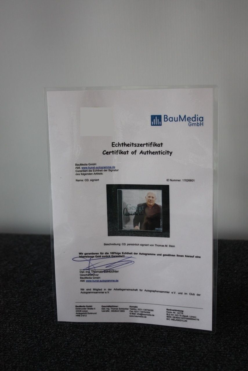 CD, Thomas M. Stein signed, said, music, audiobook, autograph, collect