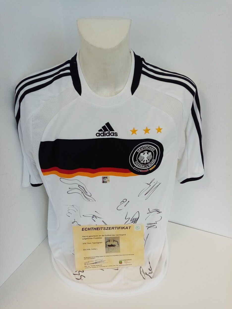 Germany jersey em 2008 team signed COA autograph football dfb adidas new l