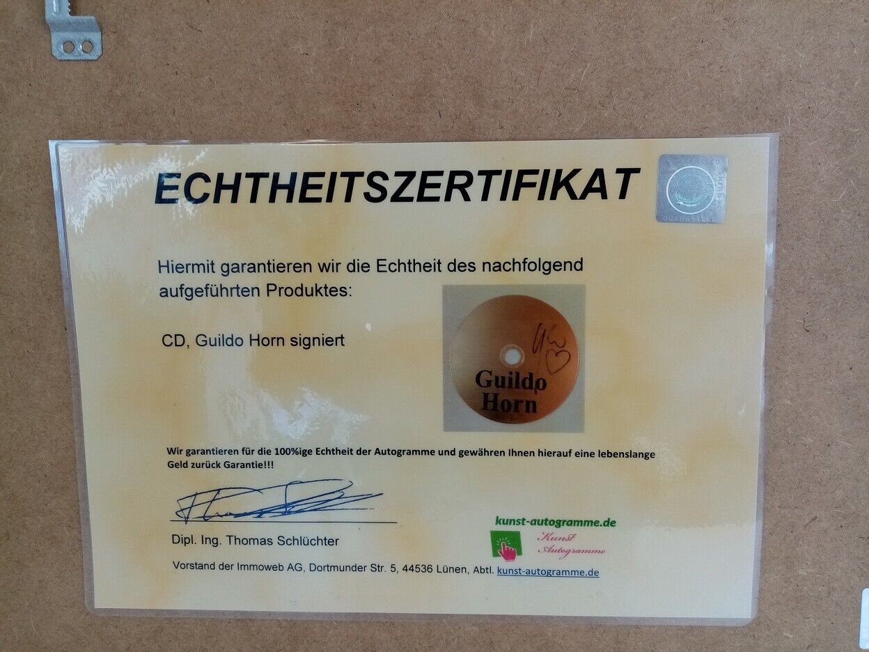 CD / Rohling Guildo Horn signiert mit Album im Rahmen Autogramm Musik Schlager