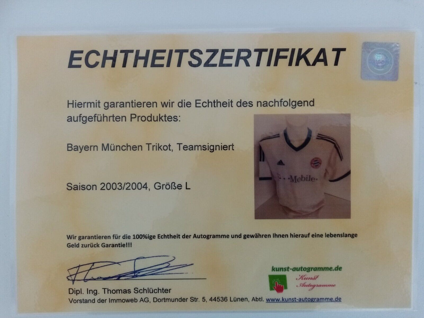 Bayern München Trikot 2003/2004 Teamsigniert Fußball Adidas Autogramm FCB COA L