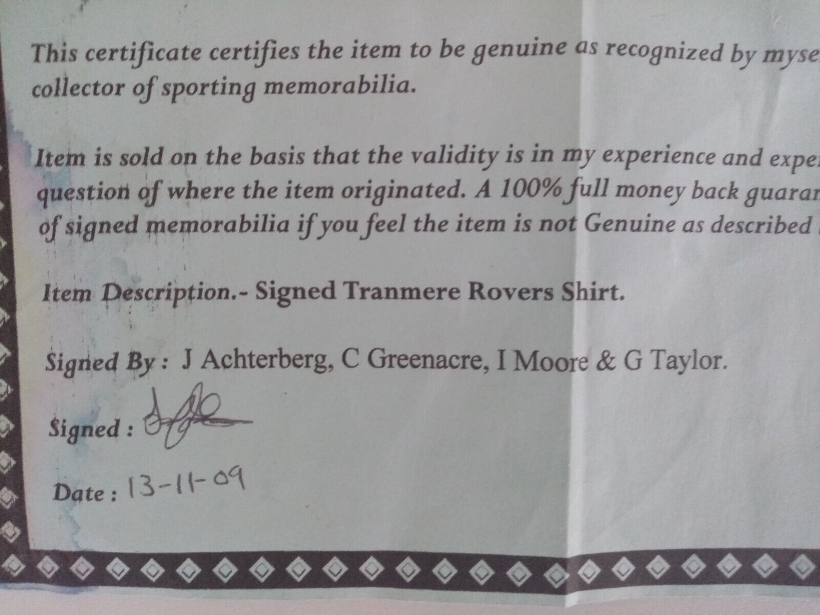 Tranmer Rovers jersey 03/04 signed England autograph football Xara Coa 140