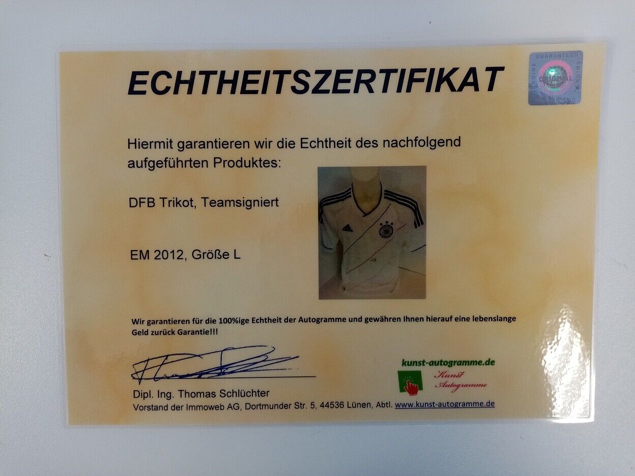 Deutschland Trikot EM 2012 Teamsigniert Autogramm Fußball DFB Adidas Euro L