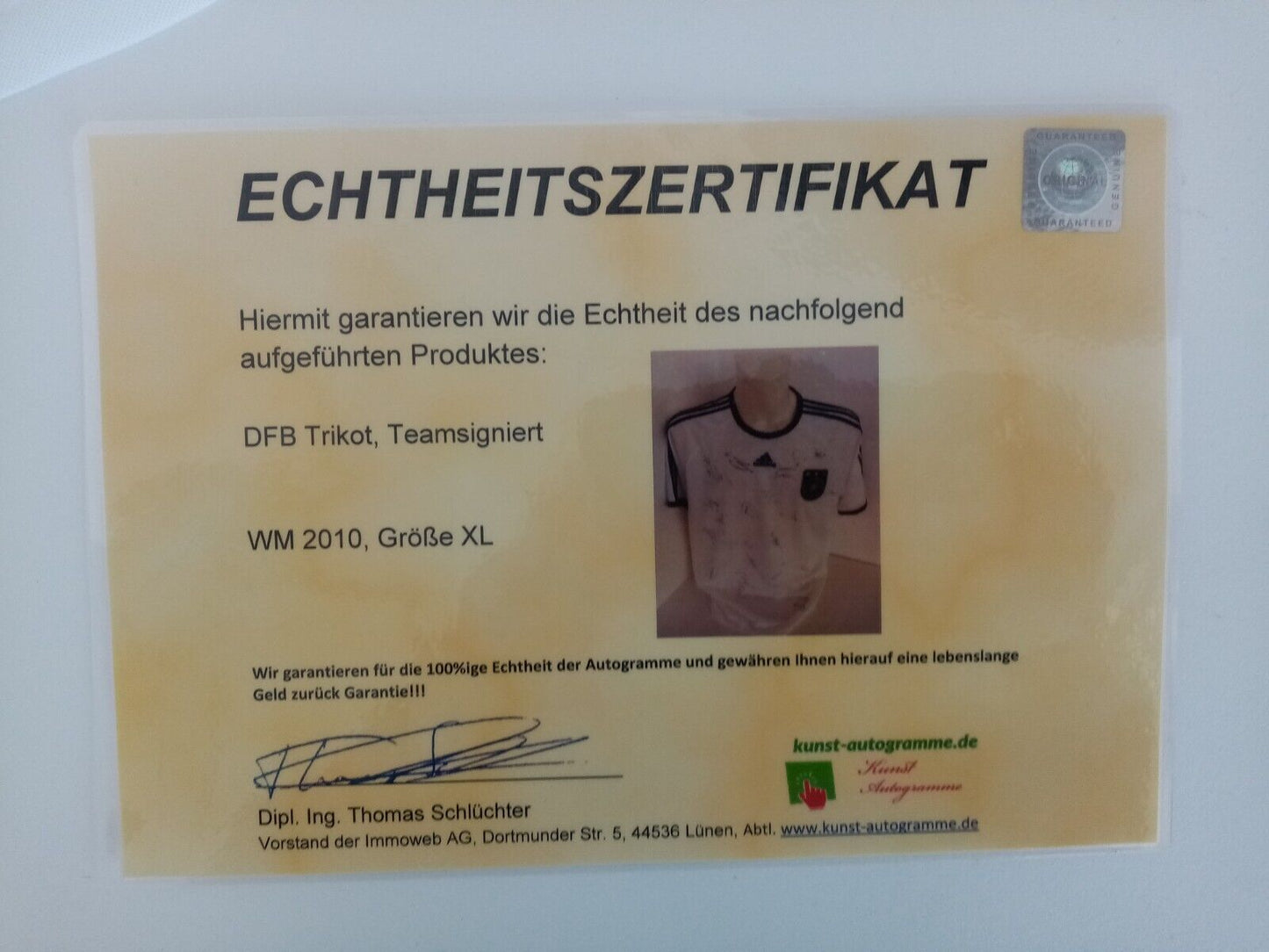 Deutschland Trikot WM 2010 Teamsigniert Autogramm Fußball DFB Adidas Neu COA XL