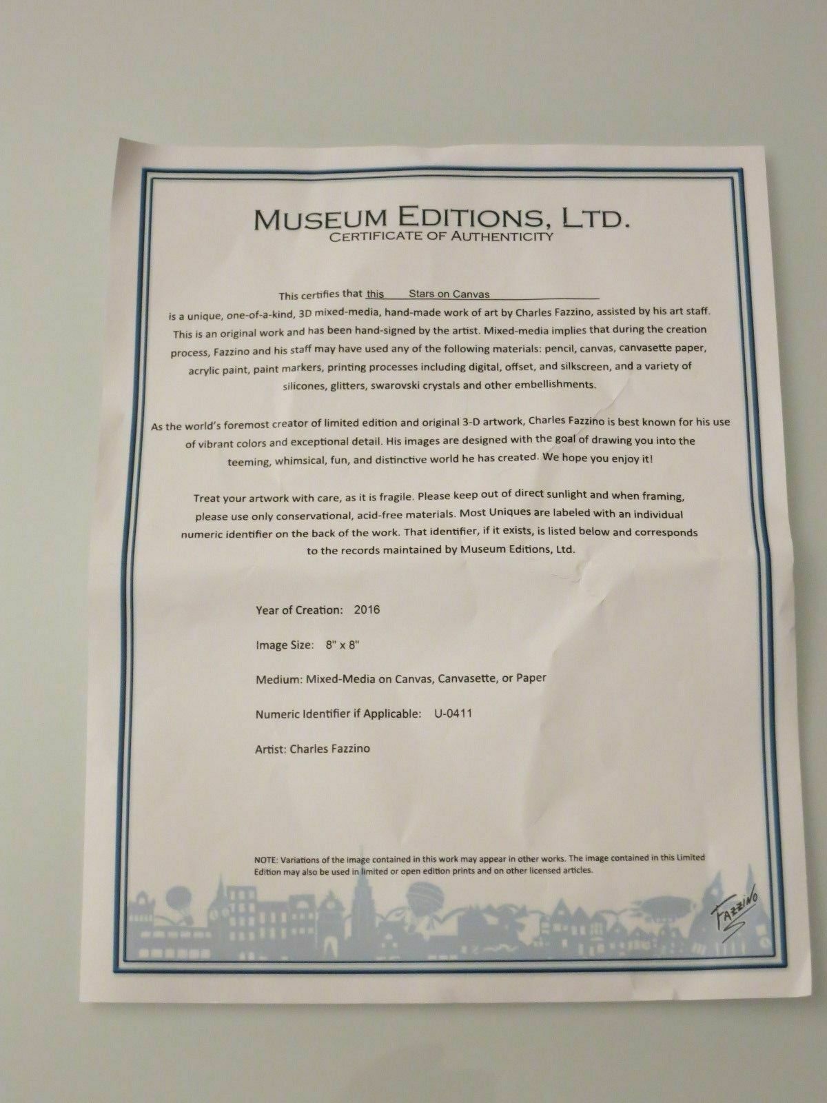 Charles Fazzino "Stars on Canvas" unique - painting - no art print