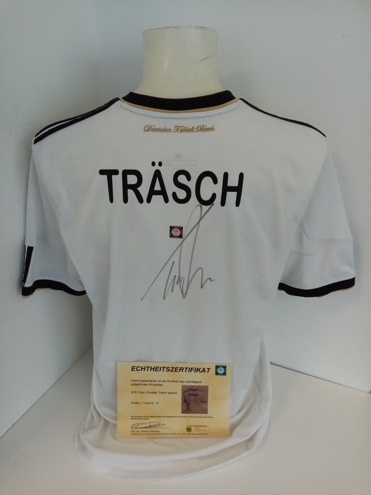 Germany jersey Christian Träsch signed adidas signature DFB Football L
