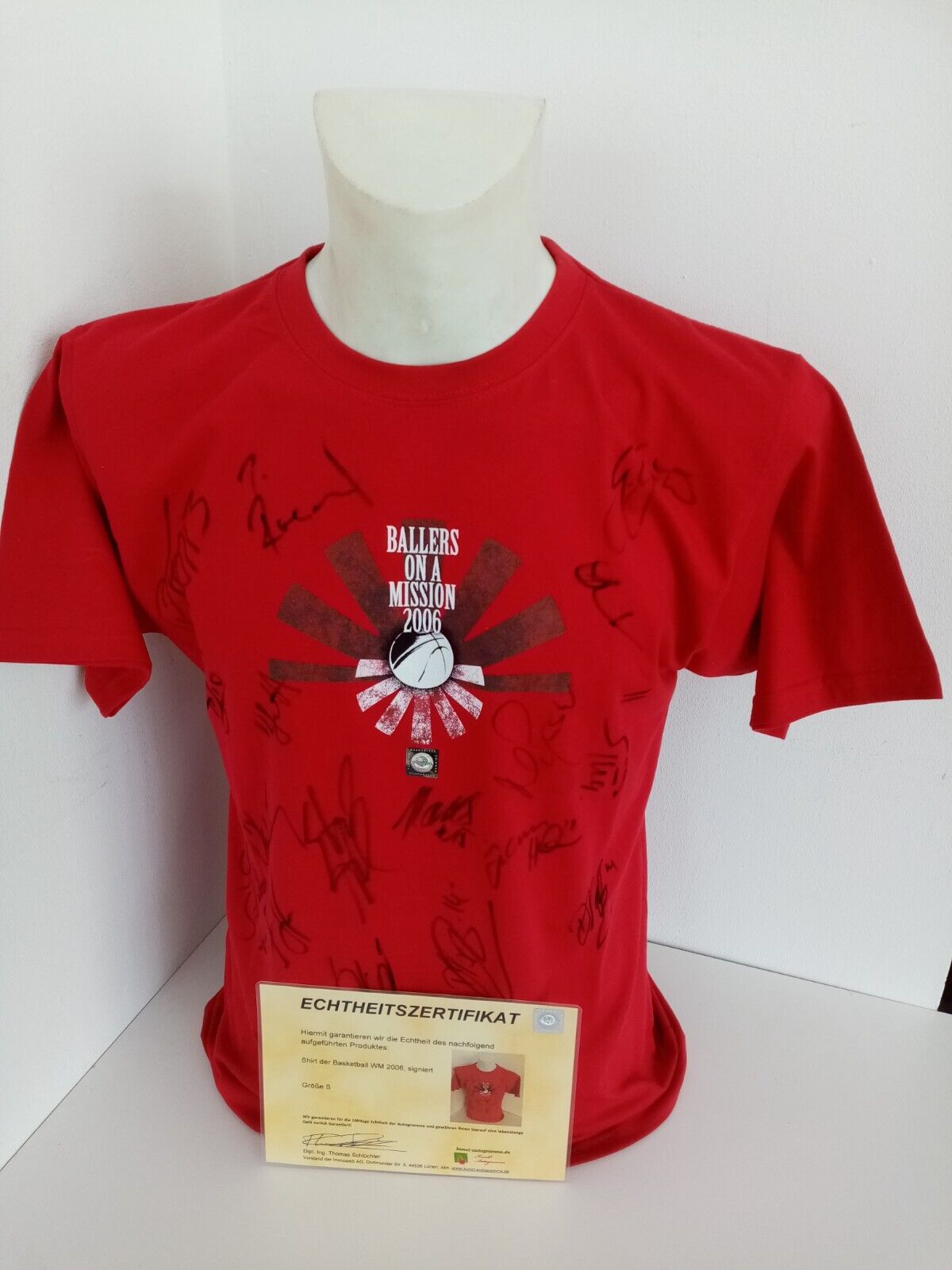 Basketball Shirt WM 2006 Team signed New Dirk Nowitzki Germany DBB Trikot S