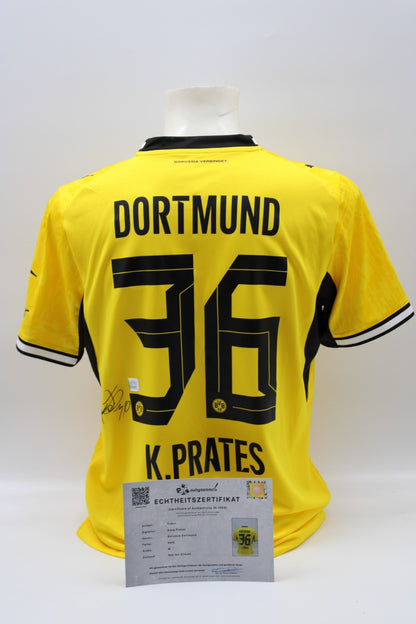 Borussia Dortmund 2026/2027 Trikot Kaua Prates signiert Autogramm zertifiziert M