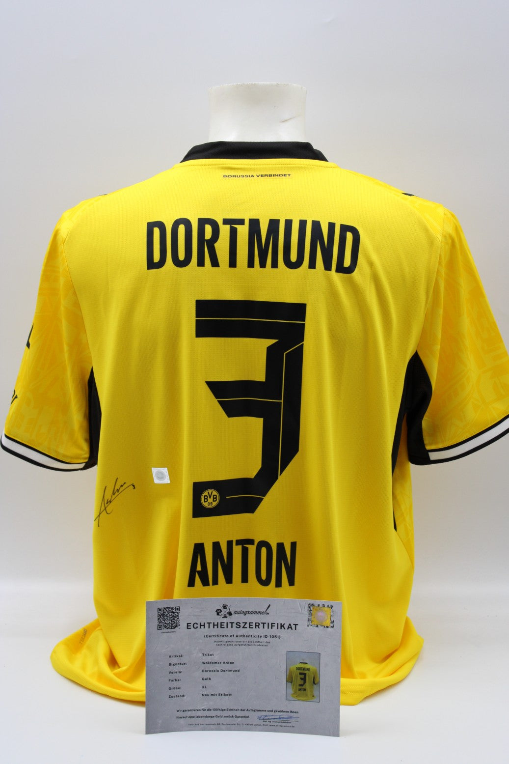 Borussia Dortmund Trikot Waldemar Anton signiert Autogramm zertifiziert XL