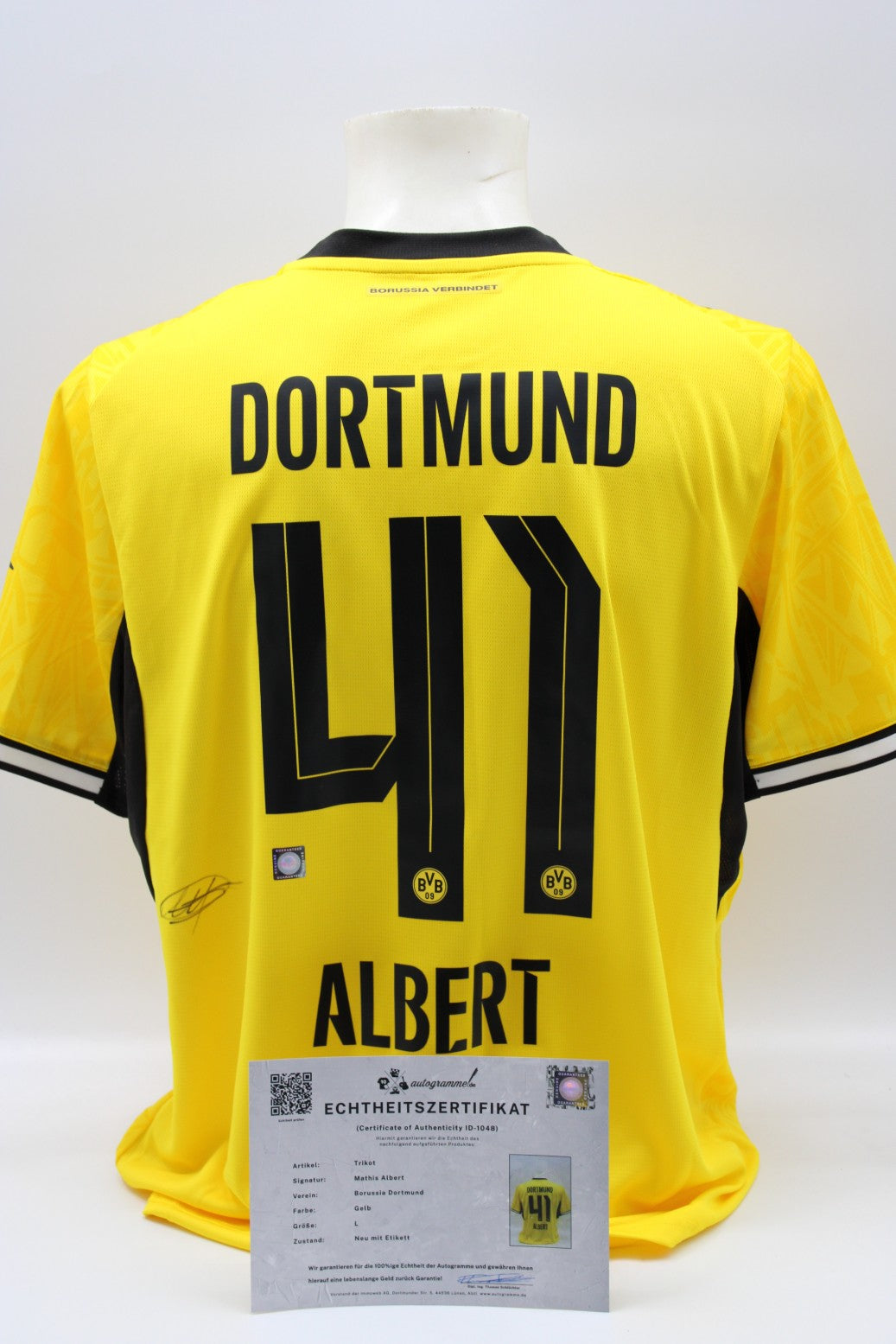 Borussia Dortmund Trikot Mathis Albert signiert Autogramm zertifiziert L