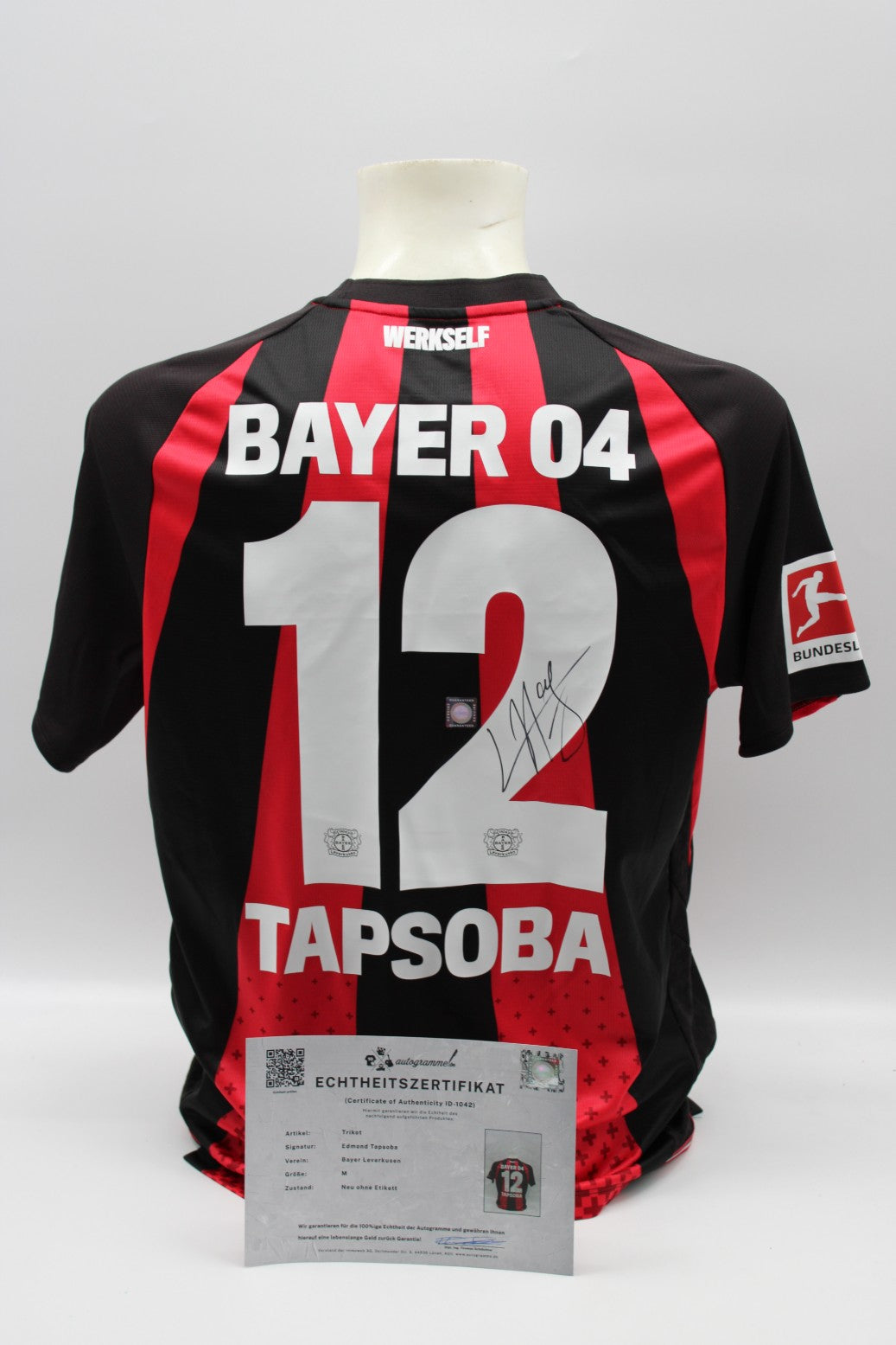 Bayer Leverkusen 2026/2027 Trikot Edmond Tapsoba signiert zertifiziert M