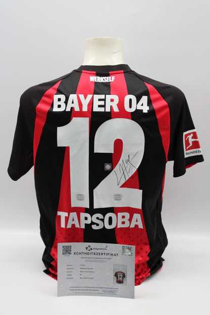 Bayer Leverkusen 2026/2027 Trikot Edmond Tapsoba signiert zertifiziert M