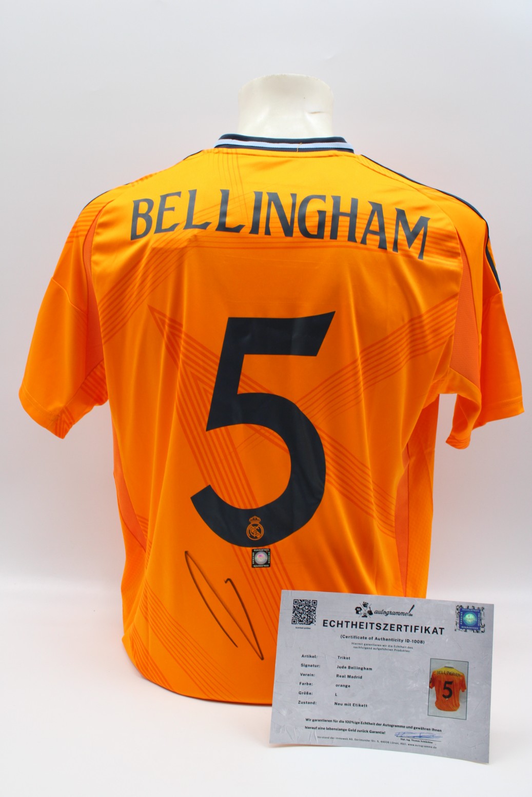 Real Madrid Trikot Jude Bellingham signiert Autogramm zertifiziert L
