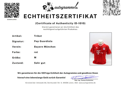 Bayern München Trikot Pep Guardiola signiert Autogramm zertifiziert M